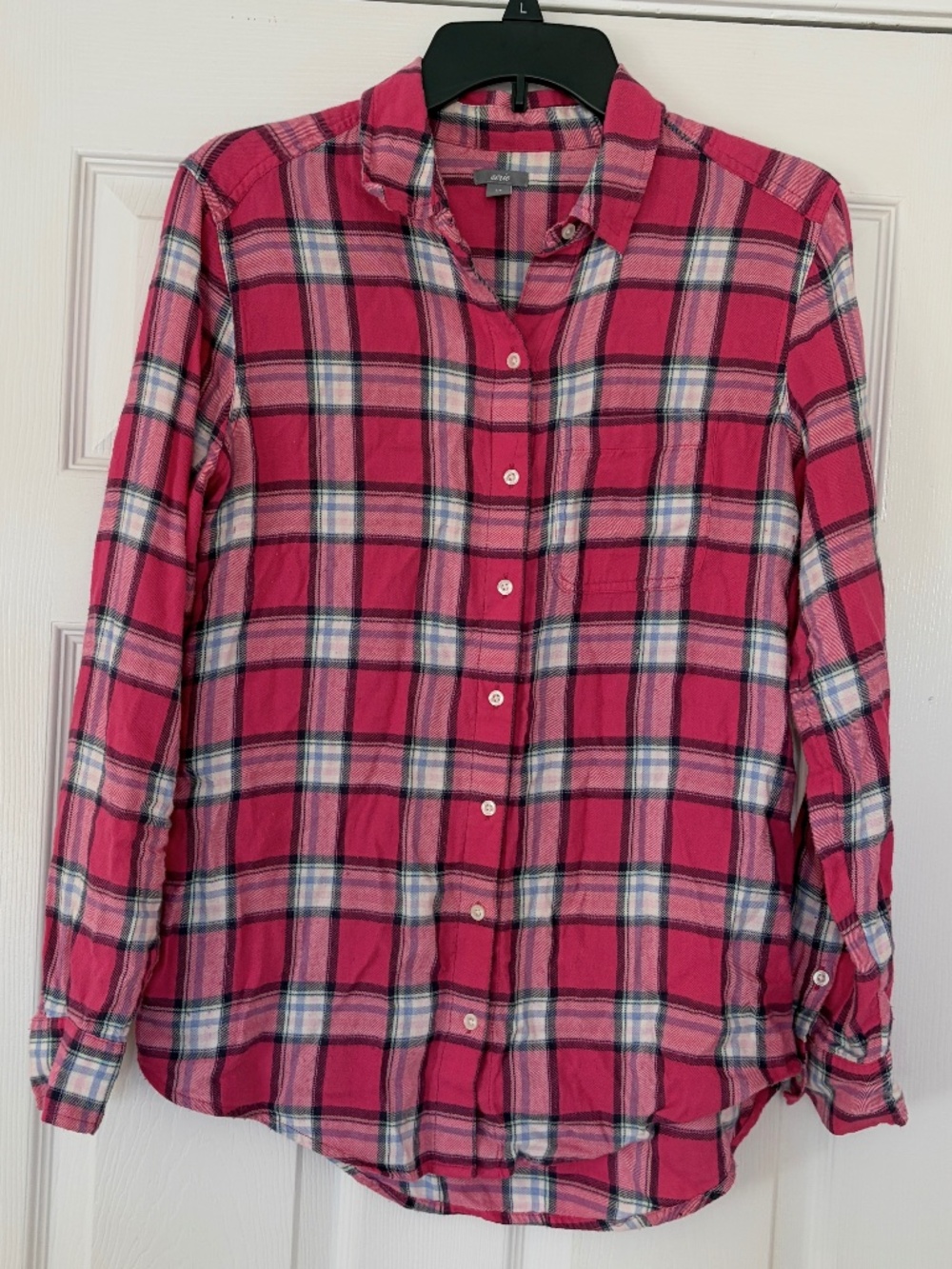 Aerie Pink Plaid Button Up Shirt Size Small